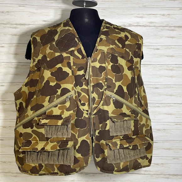 Vintage GAMEHIDE Camo Hunting Vest Front Loader Bird Pheasant Shell Holders XL - Picture 1 of 14